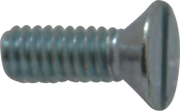 Value Collection - #12-24 UNC, 5/8" OAL Slotted Drive Machine Screw - Flat Head, Grade 2 Steel, Zinc-Plated Finish, Without Washer - Exact Industrial Supply