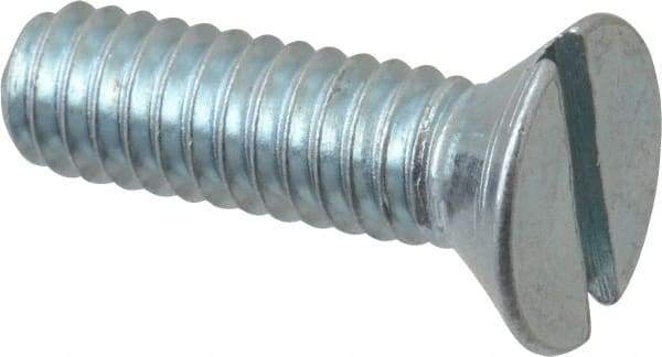 Value Collection - #12-24 UNC, 3/4" OAL Slotted Drive Machine Screw - Flat Head, Grade 2 Steel, Zinc-Plated Finish, Without Washer - Exact Industrial Supply