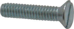 Value Collection - #12-24 UNC, 1" OAL Slotted Drive Machine Screw - Flat Head, Grade 2 Steel, Zinc-Plated Finish, Without Washer - Exact Industrial Supply