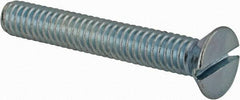 Value Collection - #12-24 UNC, 1-1/2" OAL Slotted Drive Machine Screw - Flat Head, Grade 2 Steel, Zinc-Plated Finish, Without Washer - Exact Industrial Supply