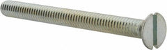 Value Collection - #12-24 UNC, 2-1/2" OAL Slotted Drive Machine Screw - Flat Head, Grade J82 Steel, Zinc-Plated Finish, Without Washer - Exact Industrial Supply