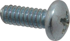 Value Collection - #10-24 UNC, 1/2" Length Under Head Phillips Drive Machine Screw - Pan Head, Grade 2 Steel, Zinc-Plated Finish, Without Washer - Exact Industrial Supply