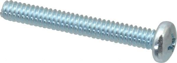 Value Collection - #10-24 UNC, 1-1/2" Length Under Head Phillips Drive Machine Screw - Pan Head, Grade 2 Steel, Zinc-Plated Finish, Without Washer - Exact Industrial Supply