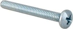 Value Collection - #10-24 UNC, 1-3/4" Length Under Head Phillips Drive Machine Screw - Pan Head, Grade 2 Steel, Zinc-Plated Finish, Without Washer - Exact Industrial Supply