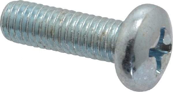 Value Collection - #10-32 UNF, 5/8" Length Under Head Phillips Drive Machine Screw - Pan Head, Grade 2 Steel, Zinc-Plated Finish, Without Washer - Exact Industrial Supply