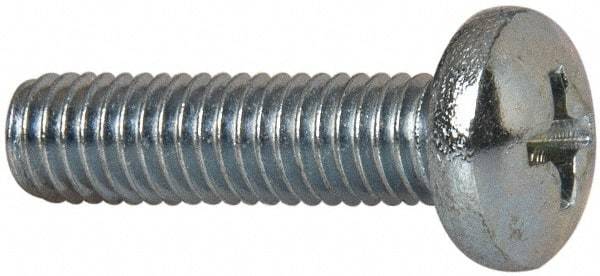 Value Collection - #10-32 UNF, 3/4" Length Under Head Phillips Drive Machine Screw - Pan Head, Grade 2 Steel, Zinc-Plated Finish, Without Washer - Exact Industrial Supply