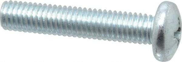 Value Collection - #10-32 UNF, 1" Length Under Head Phillips Drive Machine Screw - Pan Head, Grade 2 Steel, Zinc-Plated Finish, Without Washer - Exact Industrial Supply