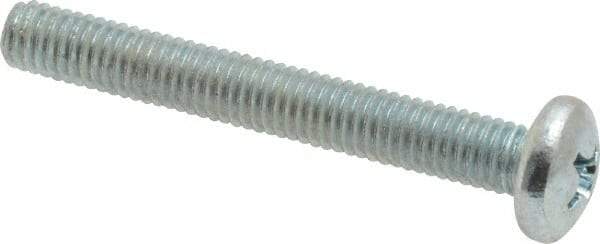 Value Collection - #10-32 UNF, 1-1/2" Length Under Head Phillips Drive Machine Screw - Pan Head, Grade 2 Steel, Zinc-Plated Finish, Without Washer - Exact Industrial Supply