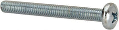 Value Collection - #10-32 UNF, 1-3/4" Length Under Head Phillips Drive Machine Screw - Pan Head, Grade 2 Steel, Zinc-Plated Finish, Without Washer - Exact Industrial Supply