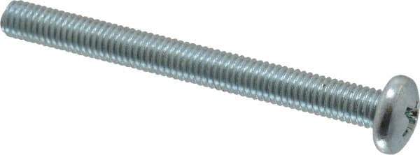 Value Collection - #10-32 UNF, 2" Length Under Head Phillips Drive Machine Screw - Pan Head, Grade 2 Steel, Zinc-Plated Finish, Without Washer - Exact Industrial Supply