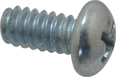 Value Collection - #10-24 UNC, 3/8" Length Under Head Phillips Drive Machine Screw - Round Head, Grade 2 Steel, Zinc-Plated Finish, Without Washer - Exact Industrial Supply