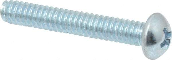 Value Collection - #10-24 UNC, 1-1/4" Length Under Head Phillips Drive Machine Screw - Round Head, Grade 2 Steel, Zinc-Plated Finish, Without Washer - Exact Industrial Supply