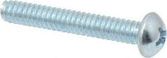 Value Collection - #10-24 UNC, 1-1/4" Length Under Head Phillips Drive Machine Screw - Round Head, Grade 2 Steel, Zinc-Plated Finish, Without Washer - Exact Industrial Supply
