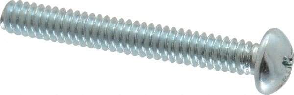 Value Collection - #10-24 UNC, 1-1/2" Length Under Head Phillips Drive Machine Screw - Round Head, Grade 2 Steel, Zinc-Plated Finish, Without Washer - Exact Industrial Supply
