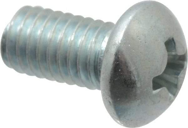 Value Collection - #10-32 UNF, 3/8" Length Under Head Phillips Drive Machine Screw - Round Head, Grade 2 Steel, Zinc-Plated Finish, Without Washer - Exact Industrial Supply
