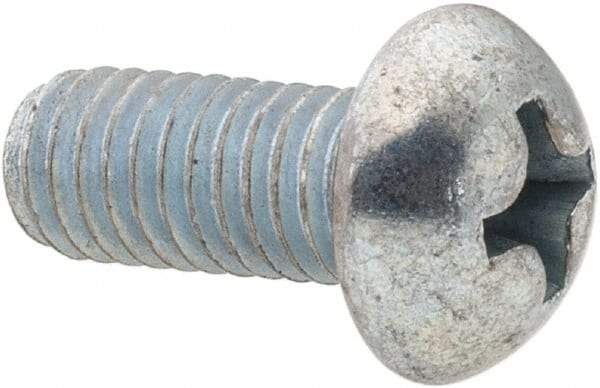 Value Collection - #10-32 UNF, 7/16" Length Under Head Phillips Drive Machine Screw - Round Head, Grade 2 Steel, Zinc-Plated Finish, Without Washer - Exact Industrial Supply