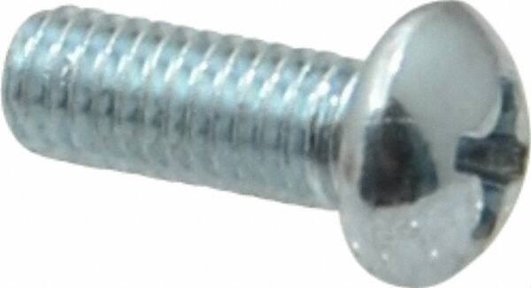 Value Collection - #10-32 UNF, 1/2" Length Under Head Phillips Drive Machine Screw - Round Head, Grade 2 Steel, Zinc-Plated Finish, Without Washer - Exact Industrial Supply