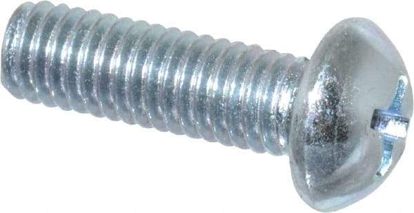 Value Collection - #10-32 UNF, 5/8" Length Under Head Phillips Drive Machine Screw - Round Head, Grade 2 Steel, Zinc-Plated Finish, Without Washer - Exact Industrial Supply