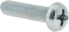Value Collection - #10-32 UNF, 7/8" Length Under Head Phillips Drive Machine Screw - Round Head, Grade 2 Steel, Zinc-Plated Finish, Without Washer - Exact Industrial Supply