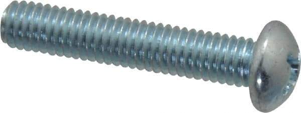Value Collection - #10-32 UNF, 1" Length Under Head Phillips Drive Machine Screw - Round Head, Grade 2 Steel, Zinc-Plated Finish, Without Washer - Exact Industrial Supply