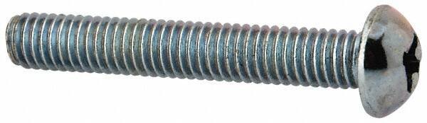 Value Collection - #10-32 UNF, 1-1/4" Length Under Head Phillips Drive Machine Screw - Round Head, Grade 2 Steel, Zinc-Plated Finish, Without Washer - Exact Industrial Supply