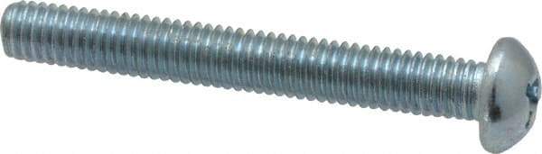 Value Collection - #10-32 UNF, 1-1/2" Length Under Head Phillips Drive Machine Screw - Round Head, Grade 2 Steel, Zinc-Plated Finish, Without Washer - Exact Industrial Supply
