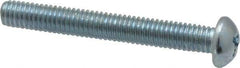 Value Collection - #10-32 UNF, 1-1/2" Length Under Head Phillips Drive Machine Screw - Round Head, Grade 2 Steel, Zinc-Plated Finish, Without Washer - Exact Industrial Supply