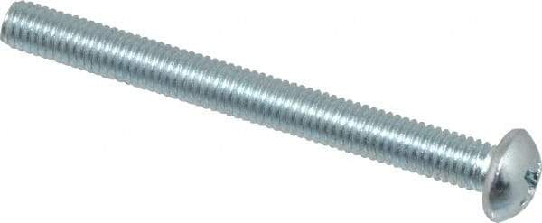 Value Collection - #10-32 UNF, 2" Length Under Head Phillips Drive Machine Screw - Round Head, Grade 2 Steel, Zinc-Plated Finish, Without Washer - Exact Industrial Supply