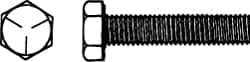 Made in North America - 1/4-20 UNC, 5" Length Under Head Hex Head Cap Screw - Fully Threaded, Grade 5 Steel, Zinc-Plated Finish, 7/16" Hex - Exact Industrial Supply