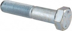 Made in USA - 1/2-20 UNF, 2-1/2" Length Under Head Hex Head Cap Screw - Partially Threaded, Grade 5 Steel, Zinc-Plated Finish, 3/4" Hex - Exact Industrial Supply