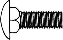 Value Collection - 3/8-16 UNC 9" Length Under Head, Standard Square Neck, Carriage Bolt - 1006-1050 Steel, Galvanized Zinc-Plated Finish - Exact Industrial Supply