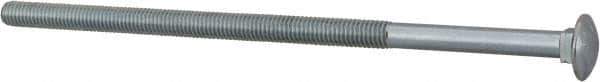 Value Collection - 3/8-16 UNC 8-1/2" Length Under Head, Standard Square Neck, Carriage Bolt - Grade 2 Steel, Zinc-Plated Finish - Exact Industrial Supply