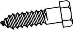 Value Collection - 1/2" Screw, 16" Length Under Head, Steel, Hex Head Lag Screw - Zinc Plated, Grade 2 - Exact Industrial Supply