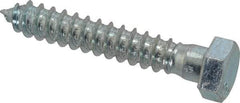 Value Collection - 1/2" Screw, 3" Length Under Head, Steel, Hex Head Lag Screw - Zinc Plated, Grade 2 - Exact Industrial Supply