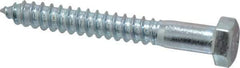 Value Collection - 1/2" Screw, 4" Length Under Head, Steel, Hex Head Lag Screw - Zinc Plated, Grade 2 - Exact Industrial Supply