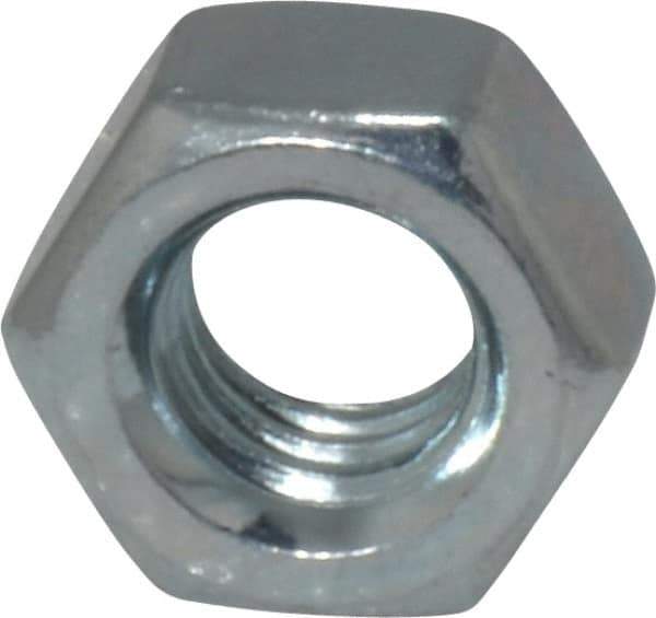 Value Collection - 5/16-18 UNC Steel Right Hand Hex Nut - 1/2" Across Flats, 0.2656" High, Zinc-Plated Finish - Exact Industrial Supply