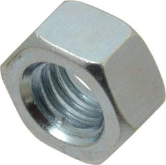 Value Collection - 7/16-14 UNC Steel Right Hand Hex Nut - 11/16" Across Flats, 3/8" High, Zinc-Plated Finish - Exact Industrial Supply