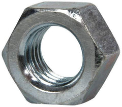 Value Collection - 1/2-13 UNC Steel Right Hand Hex Nut - 3/4" Across Flats, 7/16" High, Zinc-Plated Finish - Exact Industrial Supply