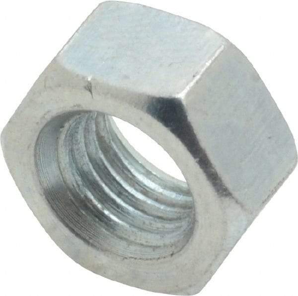 Value Collection - 5/16-24 UNF Steel Right Hand Hex Nut - 1/2" Across Flats, 0.2656" High, Zinc-Plated Finish - Exact Industrial Supply
