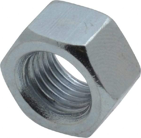 Value Collection - 3/8-24 UNF Steel Right Hand Hex Nut - 9/16" Across Flats, 0.3281" High, Zinc-Plated Finish - Exact Industrial Supply