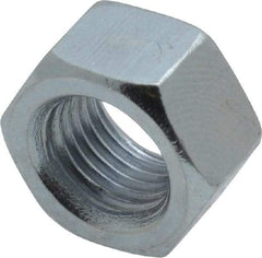 Value Collection - 3/8-24 UNF Steel Right Hand Hex Nut - 9/16" Across Flats, 0.3281" High, Zinc-Plated Finish - Exact Industrial Supply