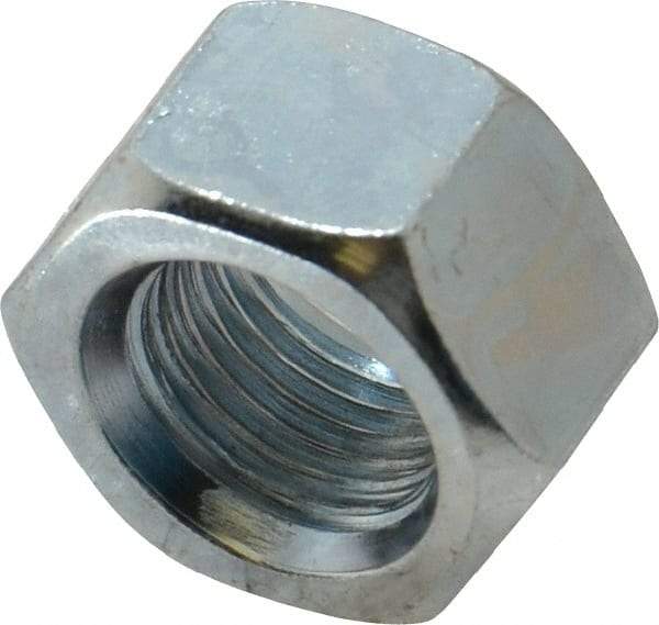 Value Collection - 1/2-20 UNF Steel Right Hand Hex Nut - 3/4" Across Flats, 7/16" High, Zinc-Plated Finish - Exact Industrial Supply