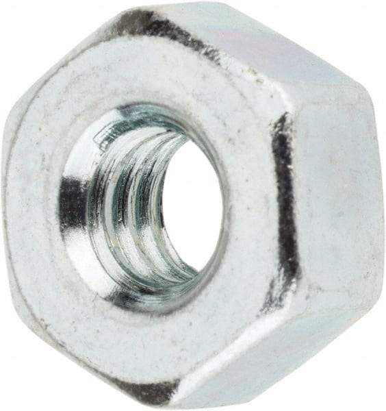 Value Collection - 1/4-20 UNC Steel Right Hand Heavy Hex Nut - 1/2" Across Flats, 0.2344" High, Zinc-Plated Finish - Exact Industrial Supply