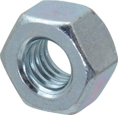 Value Collection - 7/16-14 UNC Steel Right Hand Heavy Hex Nut - 3/4" Across Flats, 0.4219" High, Zinc-Plated Finish - Exact Industrial Supply