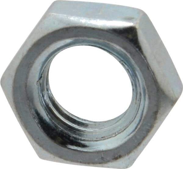 Value Collection - 3/8-16 UNC Steel Right Hand Hex Jam Nut - 9/16" Across Flats, 0.2188" High, Zinc-Plated Finish - Exact Industrial Supply