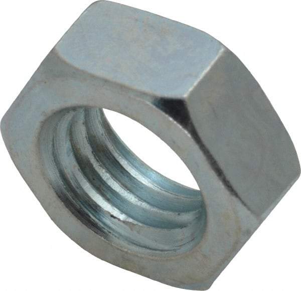 Value Collection - 5/8-11 UNC Steel Right Hand Hex Jam Nut - 15/16" Across Flats, 3/8" High, Zinc-Plated Finish - Exact Industrial Supply
