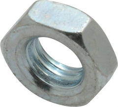 Value Collection - 5/16-24 UNF Steel Right Hand Hex Jam Nut - 1/2" Across Flats, 3/16" High, Zinc-Plated Finish - Exact Industrial Supply