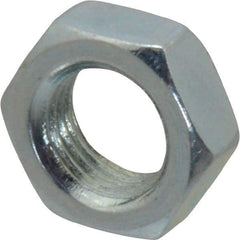 Value Collection - 3/8-24 UNF Steel Right Hand Hex Jam Nut - 9/16" Across Flats, 0.2188" High, Zinc-Plated Finish - Exact Industrial Supply