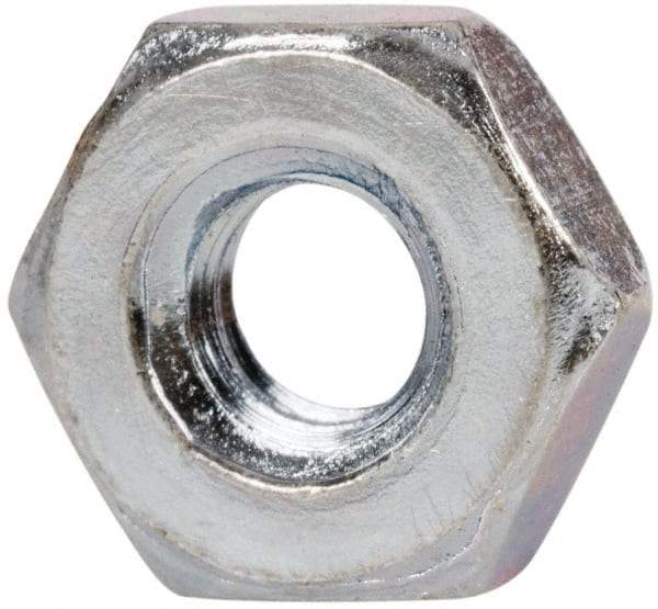 Value Collection - 7/16-20 UNF Steel Right Hand Hex Jam Nut - 11/16" Across Flats, 1/4" High, Zinc-Plated Finish - Exact Industrial Supply