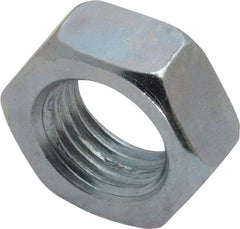 Value Collection - 1/2-20 UNF Steel Right Hand Hex Jam Nut - 3/4" Across Flats, 5/16" High, Zinc-Plated Finish - Exact Industrial Supply